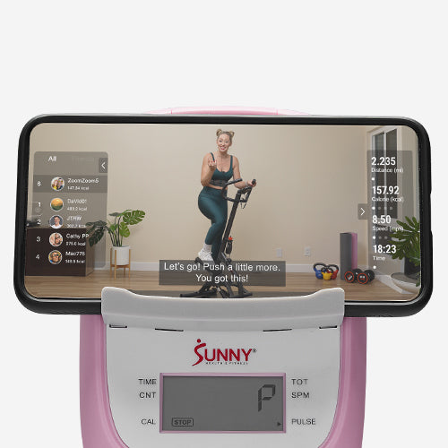 Built-In Device Holder | Securely hold your phone or tablet with the built-in device holder, keeping your device accessible for apps, videos, or entertainment during your workouts.