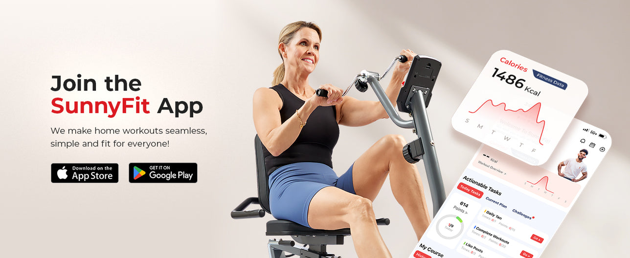 Join the FREE SunnyFit App | We make home workouts seamless, simple, and fit for everyone!