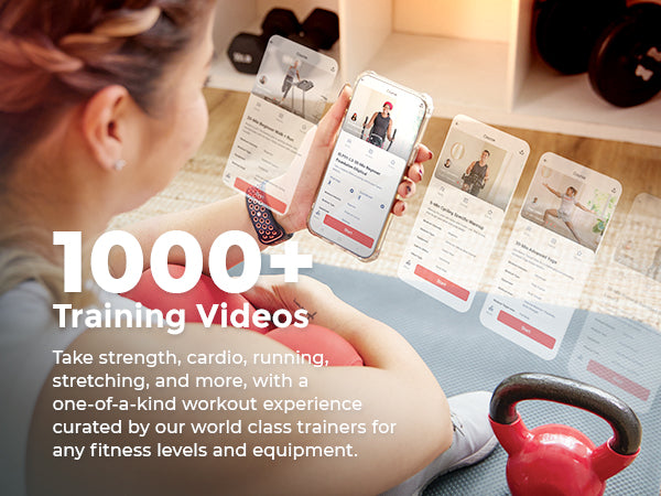 1000+ Training Videos | Explore 1000+ Workouts - Take strength, cardio, running, stretching, and more, with a one-of-a-kind workout experience curated by our world class trainers for any fitness levels and equipment.