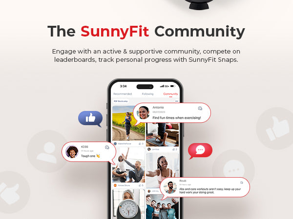The SunnyFIt Community | Engage with an active & supportive community, compete on leaderboards, track personal progress with SunnyFit Snaps.
