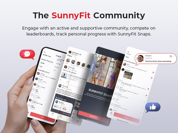 The SunnyFit Community | Engage with an active & supportive community, compete on leaderboards, & track personal progress with SunnyFit Snaps.
