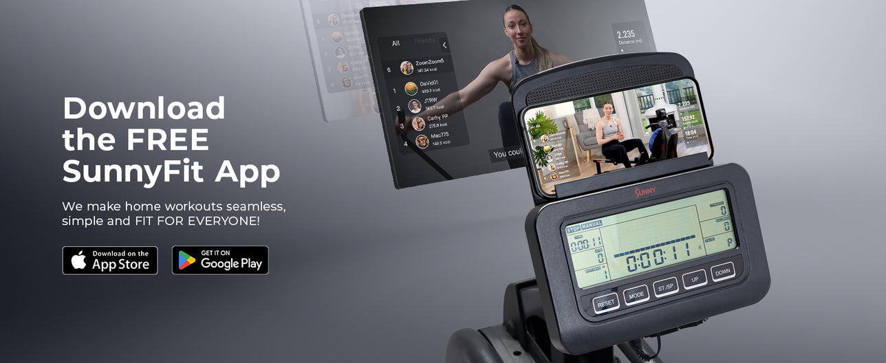 Join the FREE SunnyFit App | We make home workouts seamless, simple, and fit for everyone!