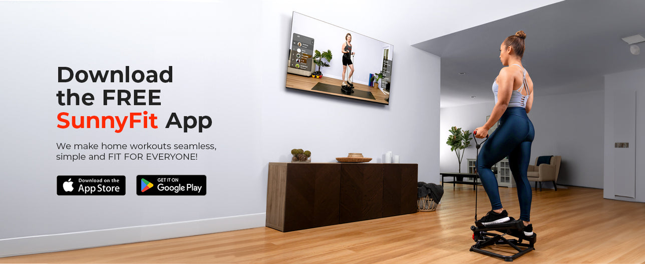 Join the FREE SunnyFit App | We make home workouts seamless, simple and fit for everyone!