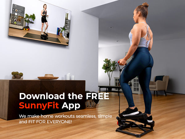 Join the FREE SunnyFit App | We make home workouts seamless, simple and fit for everyone!