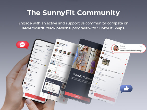 The SunnyFit Community | Engage with an active & supportive community, compete on leaderboards, track personal progress with SunnyFit Snaps.