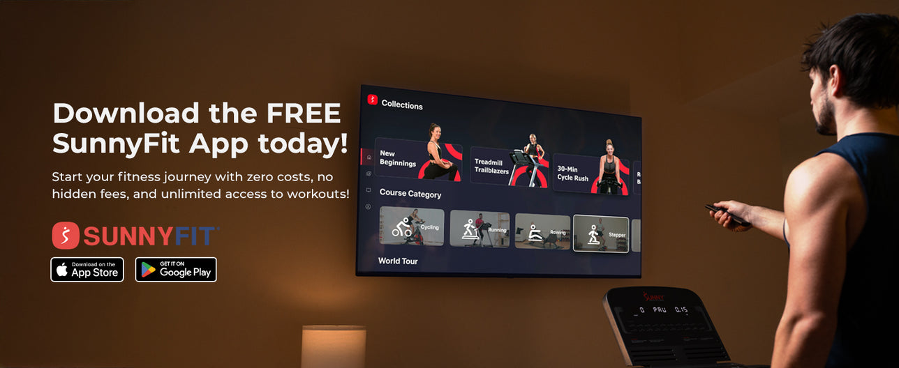 Join the FREE SunnyFit App | We make home workouts seamless, simple, and fit for everyone!