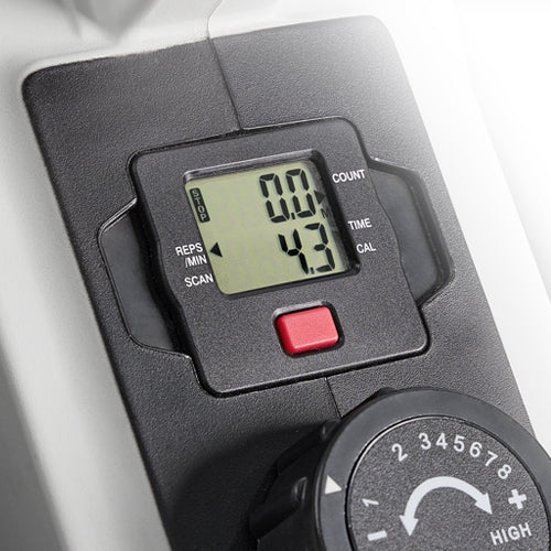 DIGITAL MONITOR | Use the central digital monitor to track speed, time, calories, and distance, or choose the scan function to cycle through all workout variables.