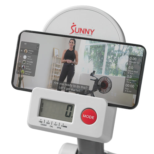 DEVICE HOLDER | The built-in device holder conveniently stores your mobile device while you workout to your favorite tunes or workout videos.