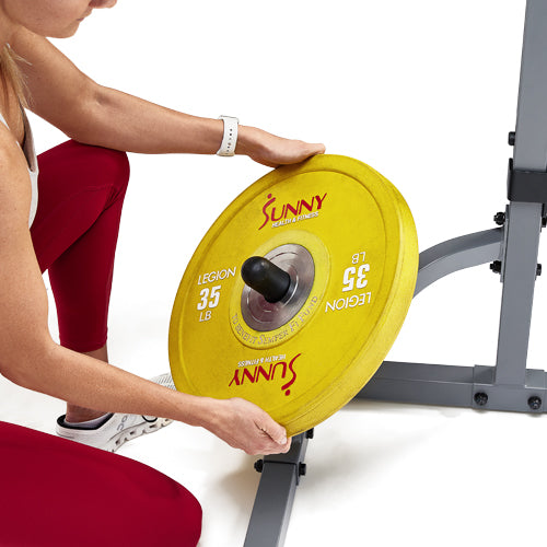 WEIGHT PLATE STORAGE | Keep pushing your reps and increase your weight load on demand. Dual weight storage posts allow for quick and convenient changes to your strength workouts.