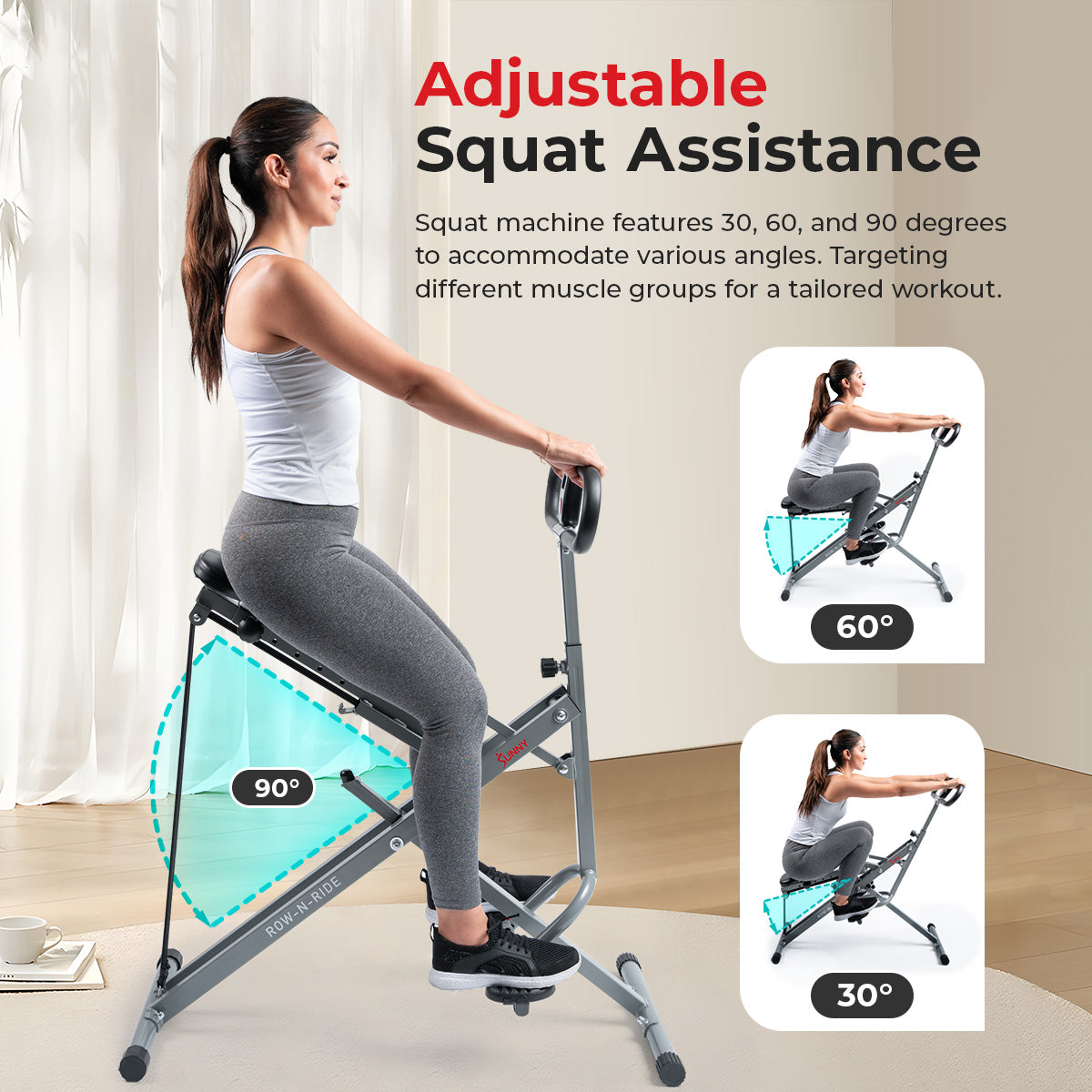 Upright Row-N-Ride® Squat Assist Trainer Machine for Abs and Glute Workout