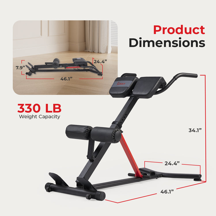 Hyperextension Roman Chair with Dip Station | Sunny Strength®