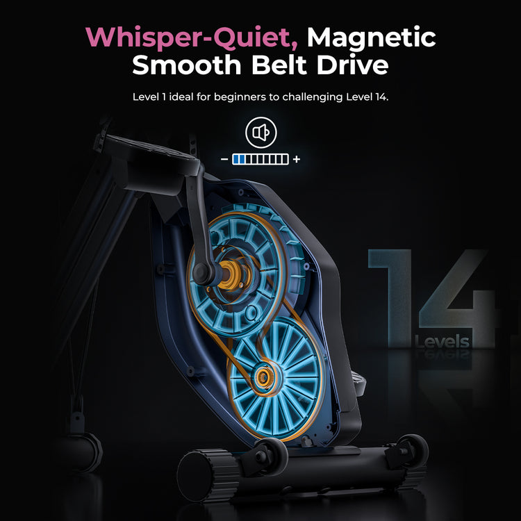 Pink Foldable Magnetic Exercise X-Bike