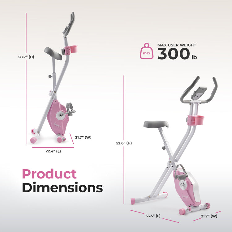 Pink Foldable Magnetic Exercise X-Bike