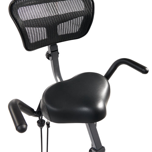 Ergonomic Seat & Back Support | Experience ultimate comfort with our Ergonomic Seat and breathable mesh back support, designed for cool, contoured support during intense workouts.