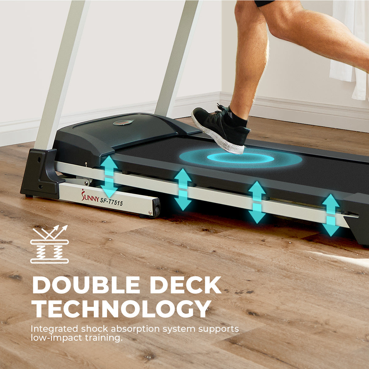 Double Deck Technology | Integrated shock absorption system supports low-impact training. 