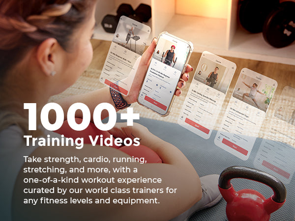 1000+ Training Videos | Take strength, cardio, running, stretching, and more, with a one-of-a-kind workout experience curated by our world class trainers for any fitness levels and equipment.