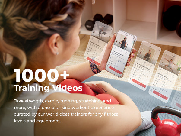 1000+ Training Videos | Take strength, cardio, running, stretching, and more, with a one-of-a-kind workout experience curated by our world class trainers for any fitness levels and equipment.