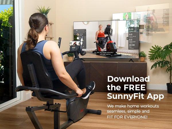Join the FREE SunnyFit App | We make home workouts seamless, simple and fit for everyone!