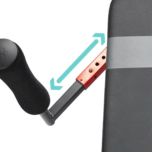 Adjustable Arm Supports | Customizable arm support positions allow for a more tailored decompression experience, improving comfort and alignment for every session.