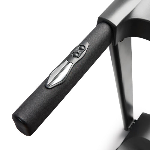 Ultimate Convenience | Sturdy 300 lbs weight capacity, dual bottle holders, handlebar controls, quick speed buttons, and transport wheels for effortless mobility.