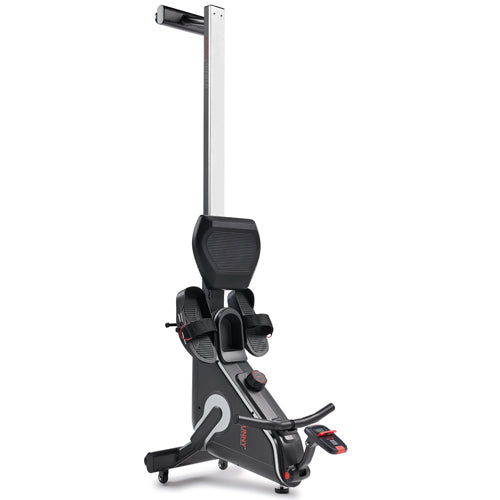Space-Saving Design | This compact rower features an upright storage option, making it ideal for any room. It supports users up to 300 lbs, offering dependable performance during intense workouts.