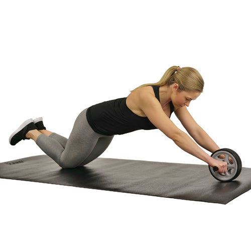 BEGINNER TO ADVANCED | Build your core progressively by starting from a kneeling position to learn the technique. Once you have mastered the movement roll back, then roll forward to the right and left.