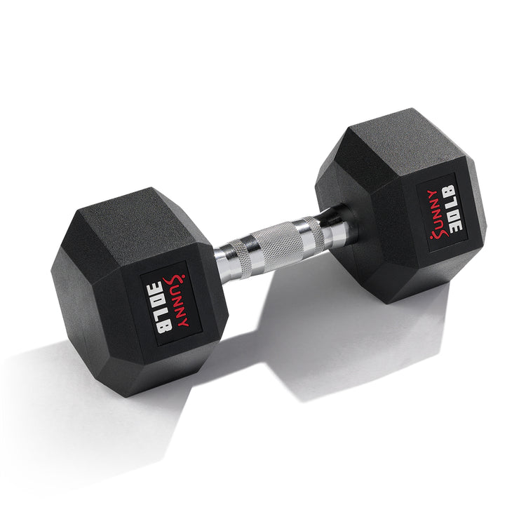Rubber Hex Dumbbells – Singles & Pairs 5–50 LB Weights