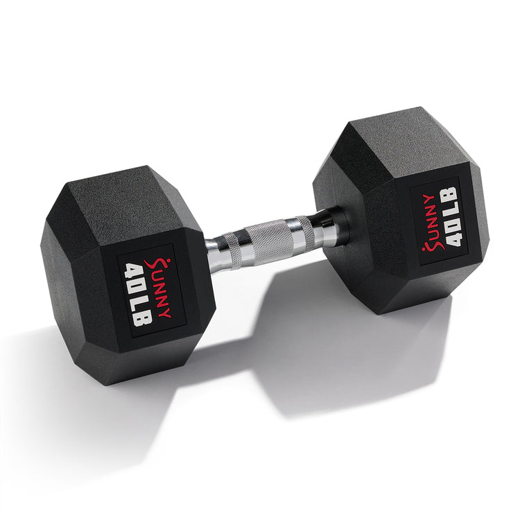 Rubber Hex Dumbbells – Singles & Pairs 5–50 LB Weights
