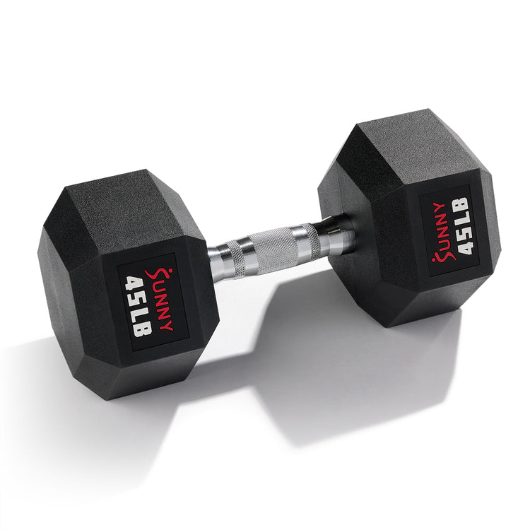 Rubber Hex Dumbbells – Singles & Pairs 5–50 LB Weights