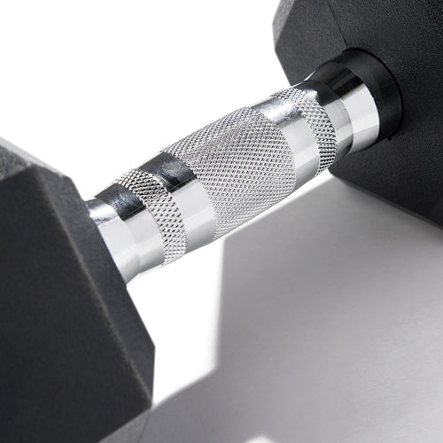 COMFORTABLE GRIP | The diamond knurled and ergonomic handle creates a secure grip, reducing the likelihood of the weights slipping during exercise. Avoid blisters and discomfort during your workouts with this textured and contoured grip.