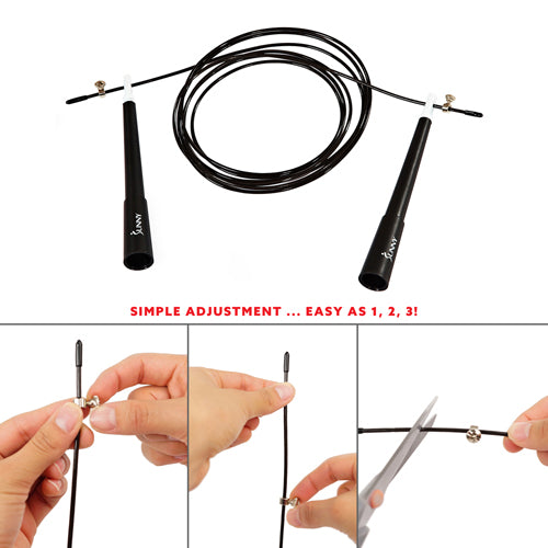 ADJUSTABLE & TANGLE RESISTANT | The versatile, tangle resistant 118 inch speed rope length is perfect for trainers and suitable for men and women of various sizes.