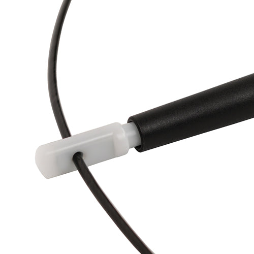 DURABLE | The durable, high density plastic handles provide maximum comfort during exercise to maintain a long-lasting cardio routine. This sturdy skipping rope features a braided, lightweight, vinyl coated steel cable. 