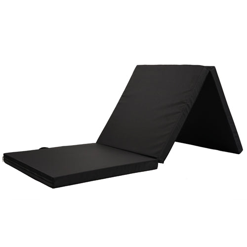 TRI FOLD MAT | This exercise mat helps ensure that exercises, such as crunches and leg extensions, are carried out on adequate cushioning. At 6ft in length, it allows most users to lie down comfortably.