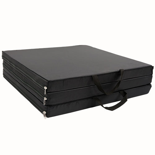 LIGHTWEIGHT & PORTABLE | Integrated two carrying nylon handles make transportation convenient, and the tri-fold design is compact to fit easily into closets, car trunks, or in storage units at the gym.