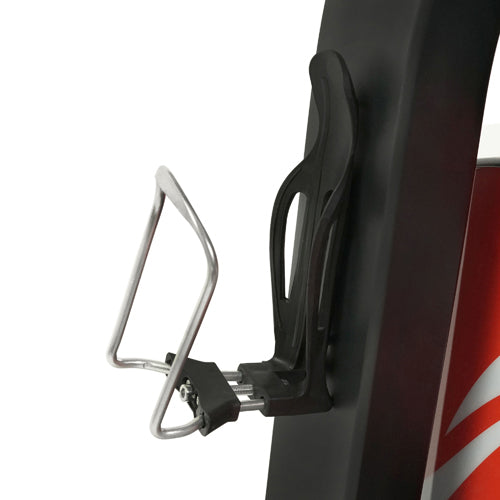 ADJUSTABLE BOTTLE HOLDER | The adjustable bottle holder keeps your favorite refreshing beverage of any size within arm’s reach, stay hydrated through your intense workouts.