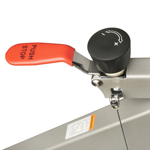 EMERGENCY STOP BRAKE | Braking with the dual felt pads is more efficient as the flywheel is stopped much quicker than conventional single felt pad resistance indoor bicycles.