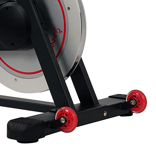 TRANSPORTATION WHEELS | After your workout, use the transportation wheels to easily move this bike around your home for easy storage.