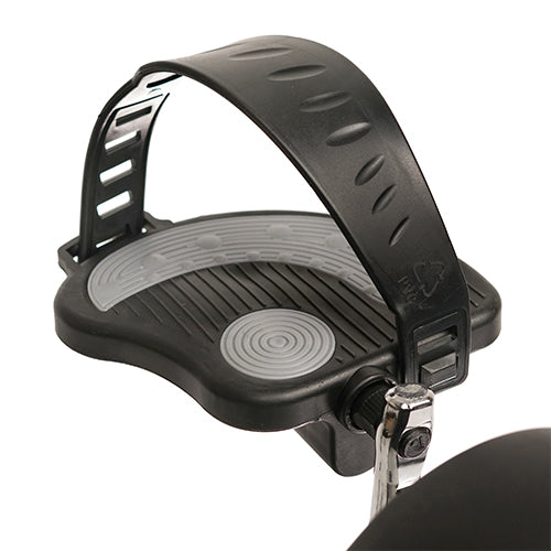 SELF LEVELING PEDAL W/ ADJUSTABLE STRAP | Keep your momentum up and your feet moving safely our Sunny Health and Fitness foot pedals. Textured non-slip foot pedals will accommodate all sizes, while the remaining grip will ensure safe footing during workouts! 