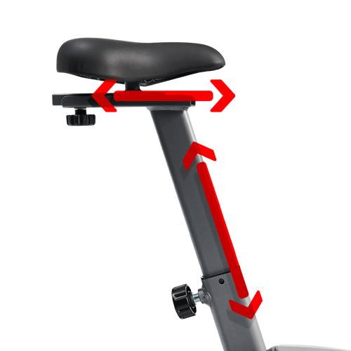 4-WAY ADJUSTABLE SEAT | Built for comfort, the seat is fully adjustable. Adjust the seat up-down or front-back, depending on your height and comfort. It integrates a consistent layer of support and has a longitudinal groove to promote a healthy blood flow.
