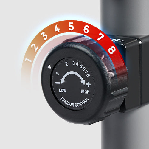MAGNETIC RESISTANCE | An 8-level contactless resistance using internal magnets offers a much smoother ride compared to felt, leather, or other types of contact resistance mechanisms.