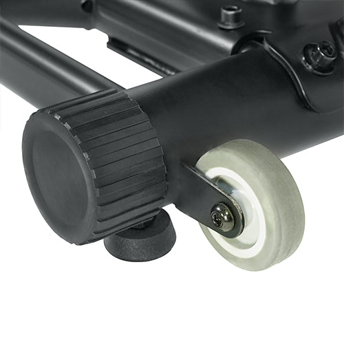 TRANSPORTATION WHEELS | Built in transportation wheels for easy portability. Simply tilt and roll out for use or away for storage, no need for heavy lifting or muscle strain.
