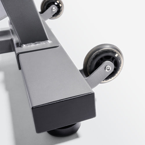 TRANSPORTATION WHEELS |Simply tilt and roll out for use or away for storage, no need for heavy lifting or muscle strain. The wheels at the front of the unit allow the user to move their equipment around with ease.