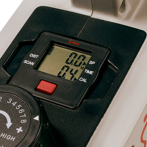 DIGITAL MONITOR | Track your speed, time, distance, and calories burned in real time with the battery-powered exercise display.