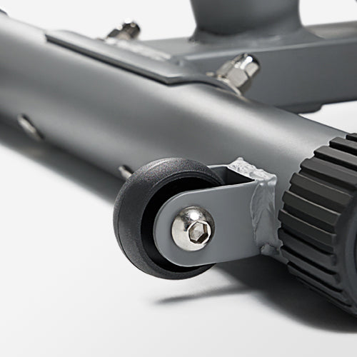 TRANSPORTATION WHEELS | Built-in transportation wheels for easy portability. Simply tilt and roll out for use or away for storage, no need for heavy lifting or muscle strain.