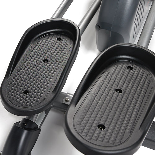 STABILITY | Step onto the wide and textured footplates to secure your footing as you stride. Hold onto the large handgrips for added stability.