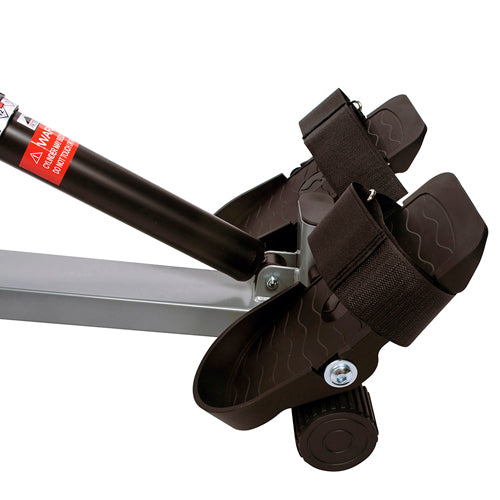 NON-SLIP PEDAL | Large, textured pedals with safety straps keep your feet in place throughout your rowing routine! No matter how intense your performance level may be, the stability of this rowing machine will never be compromised.