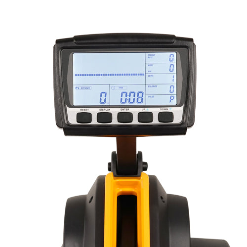 PERFORMANCE MONITOR | Track your duration, distance, stroke rate, wattage output, calories burned, and heart rate on the self-powered digital display. Intensify your workout with challenging pre-loaded workouts.