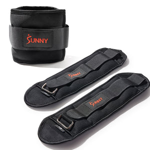 Sunny Health & Fitness Ankle Weights 1-5 Pound (Pair) for customizable workouts