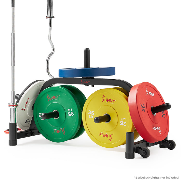 Sunny Strength® Premium Portable Weight Plates & Barbell Storage Rack