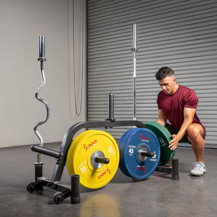 Sunny Strength® Premium Portable Weight Plates & Barbell Storage Rack